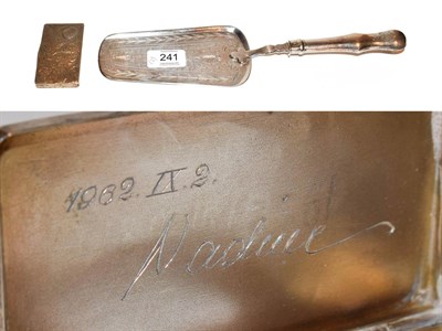 Lot 241 - An Austro-Hungarian Silver Serving Slice, Maker's Mark HE, Circa 1900, the shaped handle...