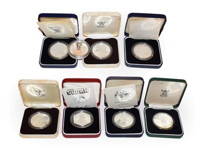 Lot 281 - A collection of 8 x One Ounce Silver Proof Coins consisting of: Elizabeth II, silver proof...