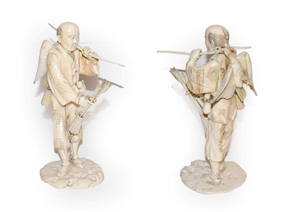 Lot 287 - A Japanese Meiji period ivory okimono of an archer with game, signed, 23cm