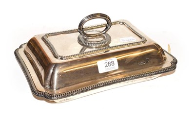 Lot 288 - A George V silver entrée dish by Henry Wilkinson & Co. of notched rectangular form and with...