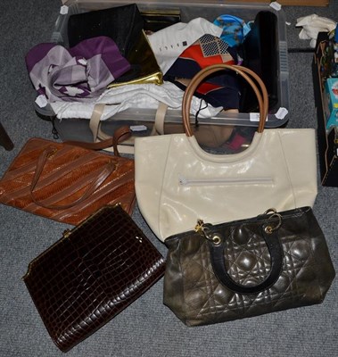 Lot 327 - Assorted handbags and evening bags including Jane Shilton examples; various with scarves etc