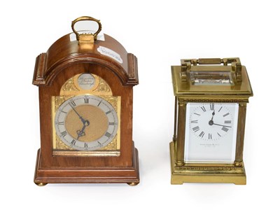 Lot 332 - A brass carriage timepiece, the dial signed Page, Keen & Page, Plymouth, together with a Hamilton &