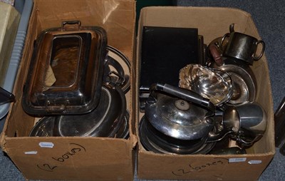 Lot 356 - A collection of assorted silver plate, including: tea and coffee-wares, entree-dishes; oval serving