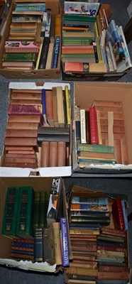 Lot 418 - Six boxes of mixed books, mainly early 20th century cloth bound, (6)