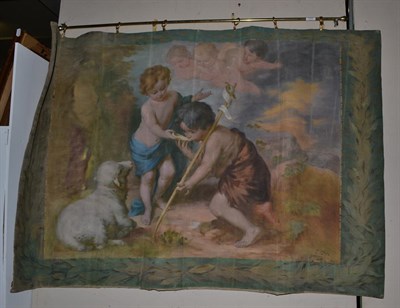 Lot 426 - After Bartolome Esteban Murillo, painted wall hanging depicting the infant St John the Baptist with