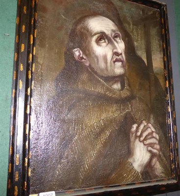 Lot 1007 - ~ Manner of El Greco, Penitent Franciscan, oil on canvas, together with a further continental...