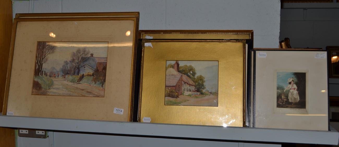 Lot 1014 - P. Arnold (19th/20th century) Village views, a pair, signed and dated 1922, watercolours, 24cm...