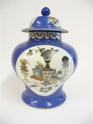 Lot 152 - A Chinese Porcelain Baluster Jar and Cover, late 19th century, painted in famille verte enamels...