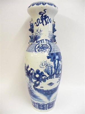 Lot 154 - A Chinese Porcelain Baluster Vase, late 19th/20th century, with flared neck and mythical beast...