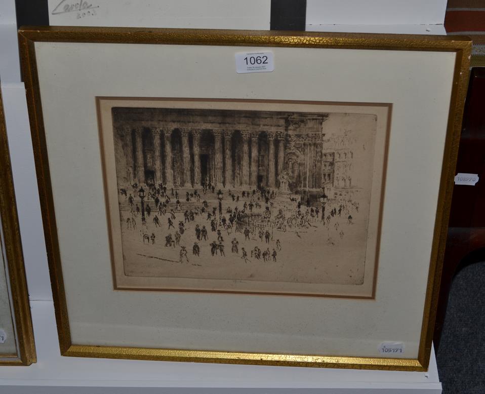 Lot 1062 - Joseph Pennell (American 1857-1926) St Pauls Pavement, etching, signed in Pencil  Provenance:...