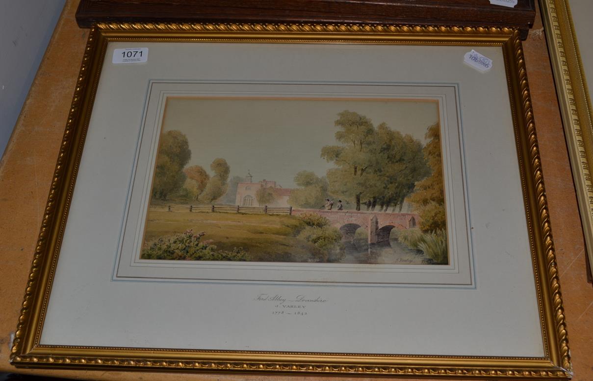 Lot 1071 - Attributed to John Varley (1778-1842), ''Ford Abbey, Devonshire'', bears signature,...
