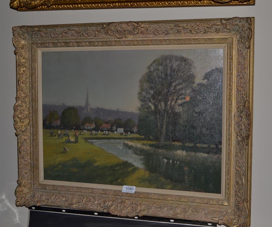 Lot 1080 - William Burns (British,1923-2010), ''Closing Match, Bakewell, Derbyshire'', signed, oil on...