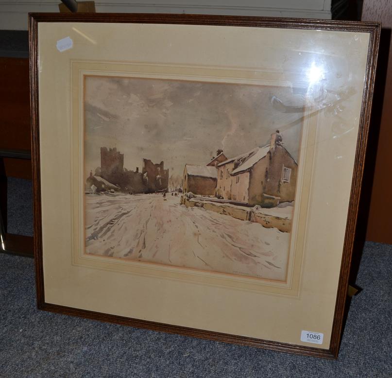 Lot 1086 - Fred Lawson (1888-1968) Bolton Castle, signed and dated 1940, watercolour, 32cm by 37cm