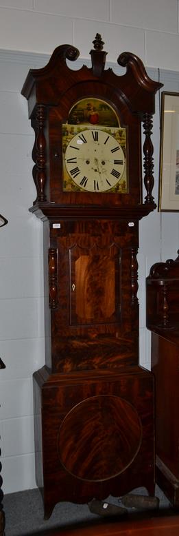 Lot 1091 - A mahogany 8-day white dial longcase clock, painted dial signed Illingworth Holbeck, circa 1830