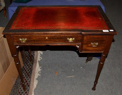 Lot 1126 - A reproduction ladies writing desk with red leather inset, 76cm by 48cm by 74cm high, together with