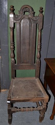 Lot 1142 - A late 18th / early 19th century provincial oak hall chair (a.f.)