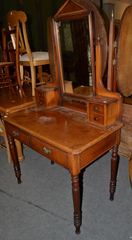 Lot 1165 - A Victorian mahogany dressing table, 100cm by 57cm by 177cm high