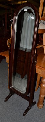 Lot 1168 - A mahogany cheval mirror, 153cm high