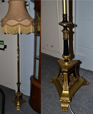 Lot 1210 - A Regency style gilt metal standard lamp