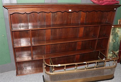 Lot 1214 - An oak dresser rack, 200cm by 127cm