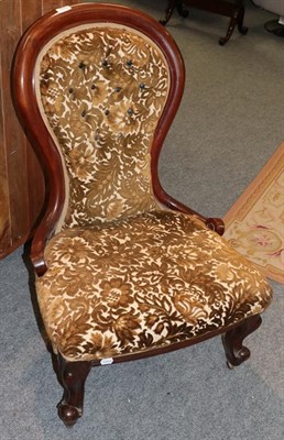 Lot 1252 - A Victorian mahogany framed nursing chair