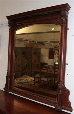 Lot 1270 - A late 19th century mahogany over mantel mirror, approx 140cm by 146cm