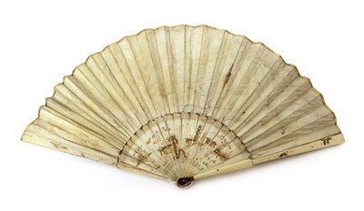 Lot 2025 - A Late 18th Century Grand Tour Fan with several Italian views and corresponding written detail, the