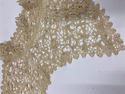 Lot 2036 - Assorted Circa 17th to 19th Century Lace, comprising an Italian lace panel, Venetian lace; 18th...