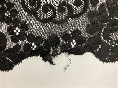Lot 2038 - Assorted 19th/20th Century Black Lace, comprising six lace and beaded long shawls; two stoles;...