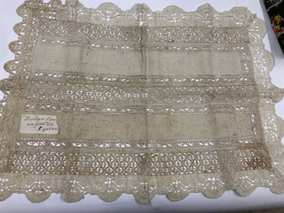 Lot 2042 - Assorted Mainly 19th Century Lace, comprising a white lace stole appliquéd with decorative...