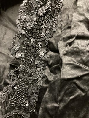 Lot 2050 - Early 20th Century Ladies' Costume, comprising a long sleeved wool dress of herringbone design,...