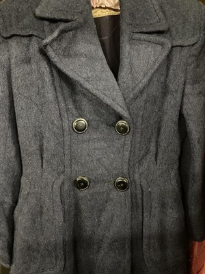 Lot 2065 - Circa 1930-40s Ladies' Clothing, comprising a John Collier blue wool long coat with side...