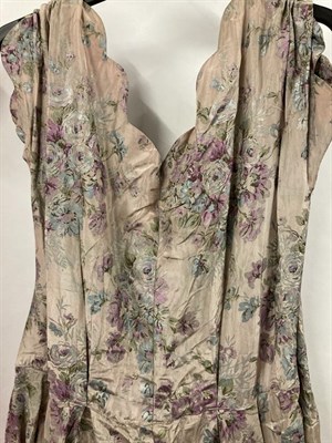 Lot 2089 - Assorted Circa 1950-60s Full Length Evening Dresses, comprising a floral cotton mounted...