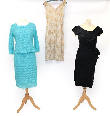 Lot 2090 - Assorted Circa 1950-60s Ladies' Cocktail and Evening Wear, comprising a Dermore of Mayfair blue...
