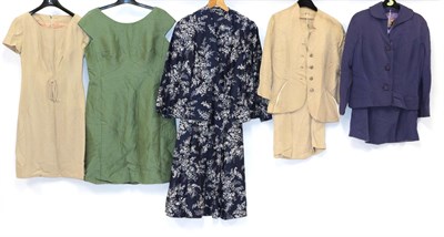 Lot 2095 - Circa 1950-60s Ladies' Suits and Jackets, comprising Hollywood Model short-sleeved shift dress with