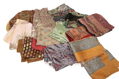 Lot 2141 - Eleven Assorted Liberty Scarves, in silk and wool, a variety of sizes, colours and designs, all...