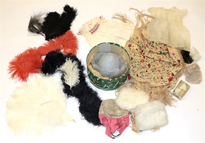 Lot 2150 - Quantity of Mainly Ladies' Costume Accessories including a 1930s cream silk shawl, embroidered...