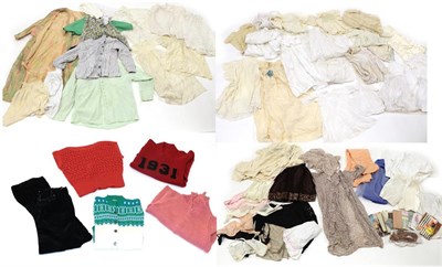 Lot 2155 - Assorted Circa 1920s and Later Costume Accessories, comprising silk and lace underwear...