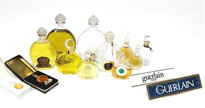 Lot 2167 - Guerlain Glass Dummy Factices and Scents, comprising two Mitsouki bottles, a smaller bottle of Ode
