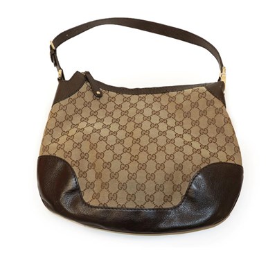Lot 2186 - Gucci Canvas Monogrammed Shoulder Bag, and dust bag