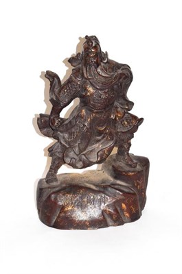 Lot 293A - A bronze Samurai figure, 46cm high, with Japanese script to base