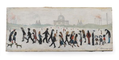 Lot 1070 - Laurence Stephen Lowry RBA, RA (1887-1976) ''People in a Park'' Signed and dated 1971,...
