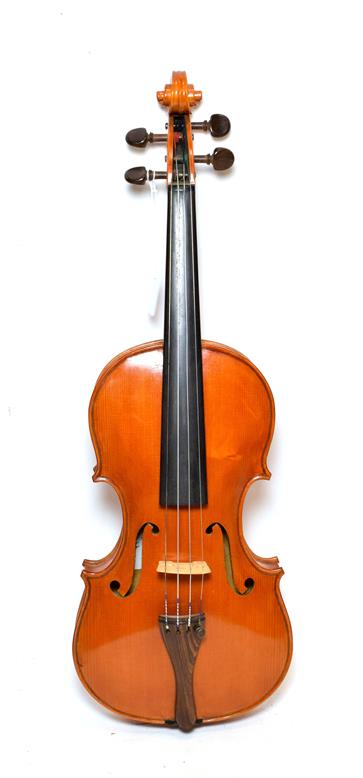 Lot 3019 - Violin 14'' two piece back by John Mather, labelled 'John Mather Harrogate 2001 no.42' cased