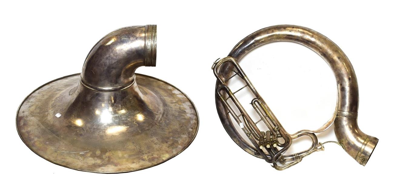 Lot 3024 - Sousaphone no.84822 in Eb, with detachable bell with decorative engraving and makers name 'York...