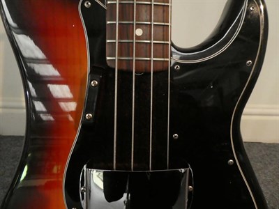 Lot 3033 - Fender Precision Bass Guitar (1976) serial no.7651457, black sunburst finish with black...