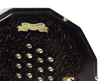 Lot 3048 - Concertina English System By Lachanel London 48 button, 6 3/4'' 12 sided endplates, serial...