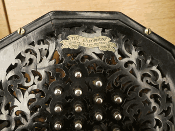 Lot 3048 - Concertina English System By Lachanel London 48 button, 6 3/4'' 12 sided endplates, serial...