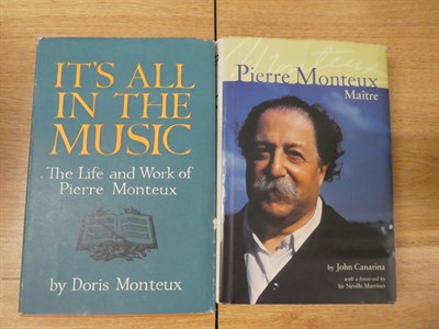 Lot 3050 - Pierre Monteux Related Items including autograph in book, books, framed picture and three...