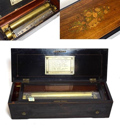 Lot 3056 - A Good Musical Box Playing Eight Airs, By Métert & Langdorf, serial No. **885, circa 1860, playing