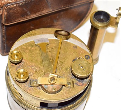 Lot 3060 - Baker (London) Brass Pocket Sextant with Vernier scale and maker's name engraved to casing (in...